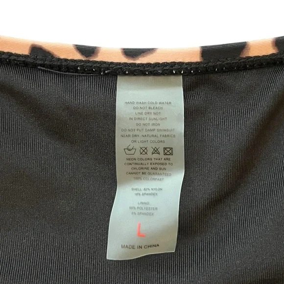 Boutique Pink Brown Cheetah Print High Waisted Full Coverage Bikini Swim Bottoms - Picture 5 of 5